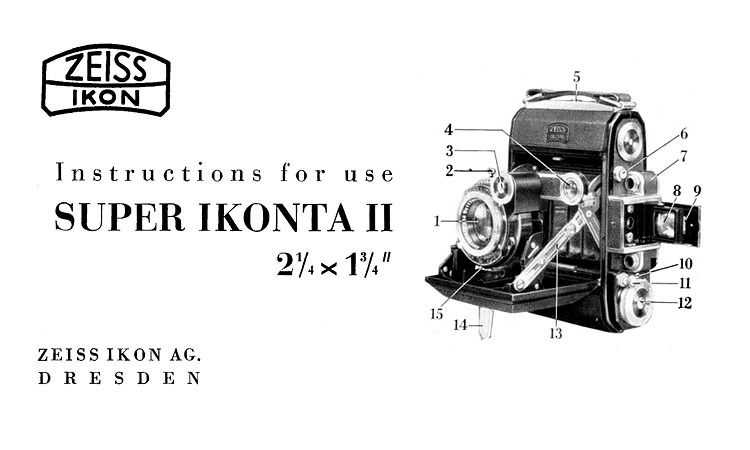 Zeiss Ikon Super Ikonta II User Manual   English  