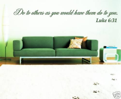   SCRIPTURE quote Wall Decal   Luke 631   Sunday School Room Wall art