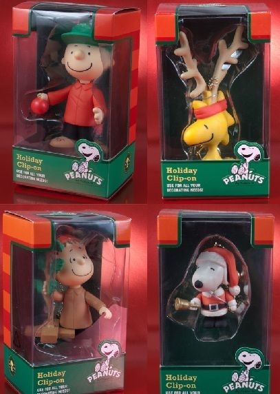 Peanuts Charlie Brown Christmas Holiday Clip Ons Hanging Figures Set 