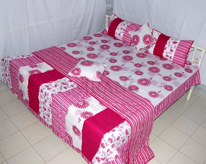   bed sheet set with matching cushions cover one quilt pillow cases size