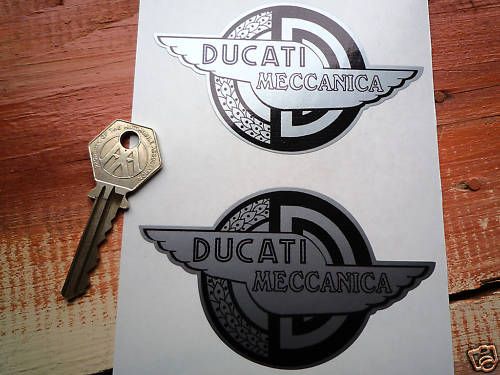 DUCATI Motorcycle classic 2 winged helmet/bike stickers  