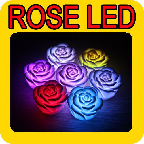 Changing Color Floating Rose Flower LED Candle lights  