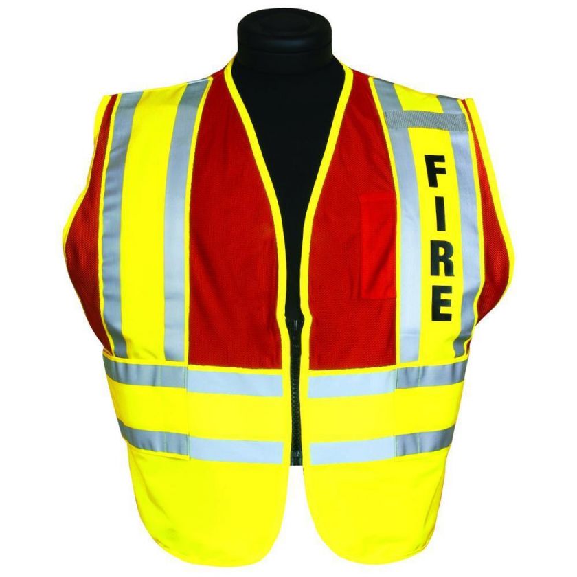 FIRE dept PSV Pro 400 Safety Vest Kishigo size 2XL 4XL Red/Hi Vis 
