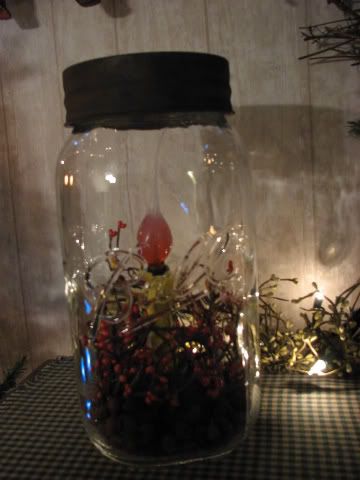Country One Gallon Ball Jar Lamp with Rusty Lid Unique  