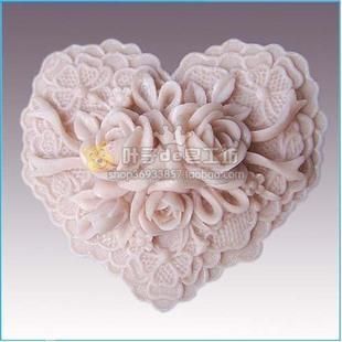 H22 Soft Silicone Handmade Soap Candle Mold Mould   Rose Heart  