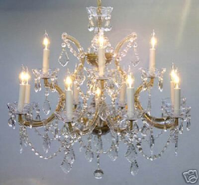 13 LT 22 X 28 GOLD MARIA THERESA CRYSTAL CHANDELIER  