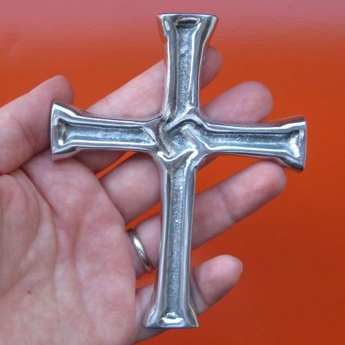 Wall Cross Pewter Icon Pectoral Jesus Christ Nails Knot  