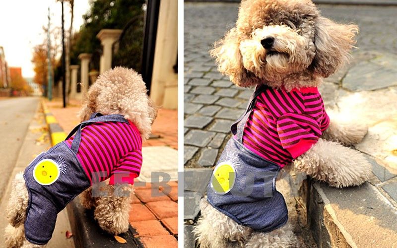   Pet Dog Clothes Apparel Jeans Pants Overalls Outfits Jumpsuit  