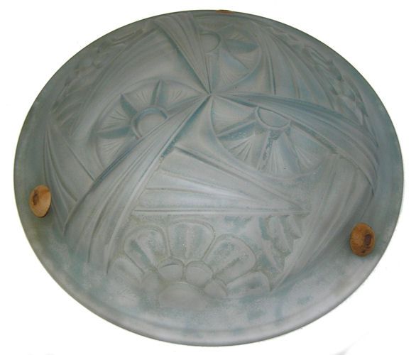 Art Deco Degue Glass Pendant Plafonnier Ceiling Lamp  