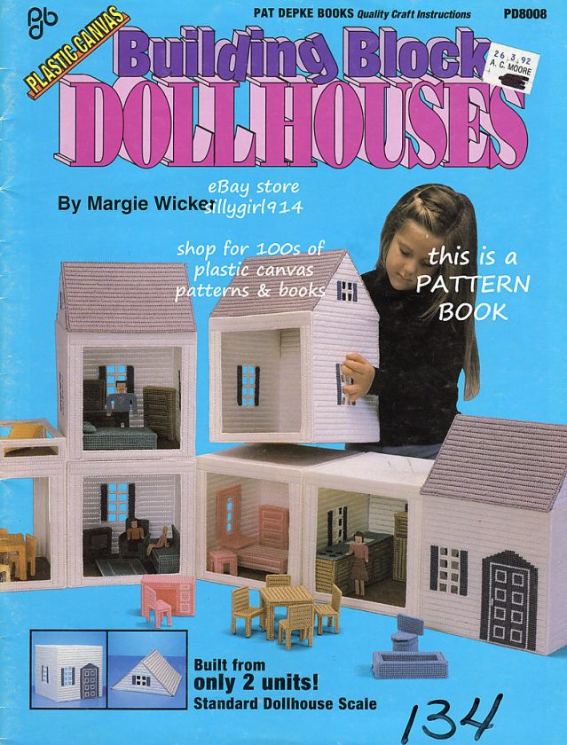 BUILDING BLOCK DOLLHOUSES~Plastic Canvas PATTERN BOOK  
