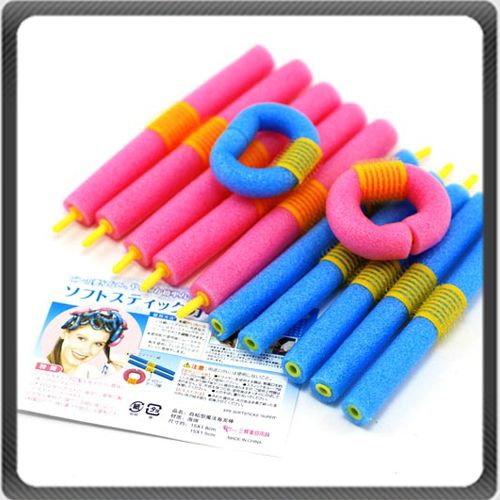 12pc Sponge Hair Curlers Roller Bendy Soft Hair Styling  