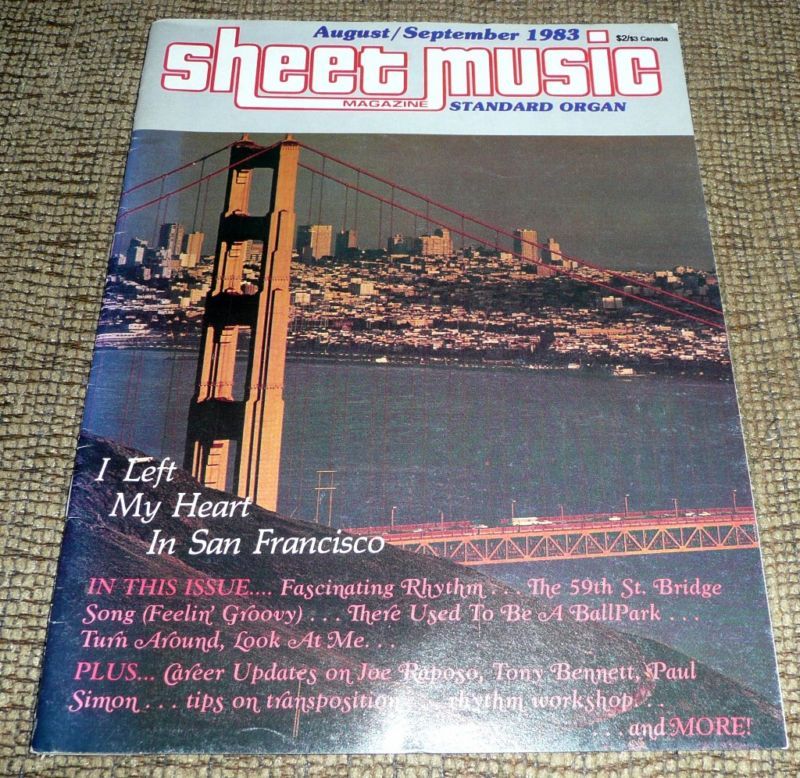 Sheet Music Magazine Aug / Sept 1983 Standard Organ  